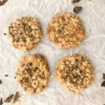Gluten Free Oatmeal Chocolate Cookies on parchment paper