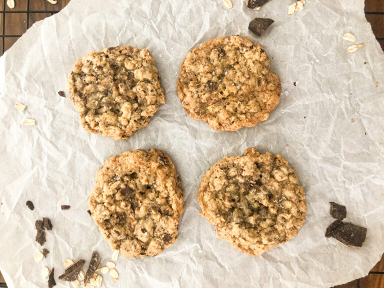 Gluten Free Oatmeal Chocolate Cookies Gluten Free Oatmeal Chocolate Cookies on parchment paper
