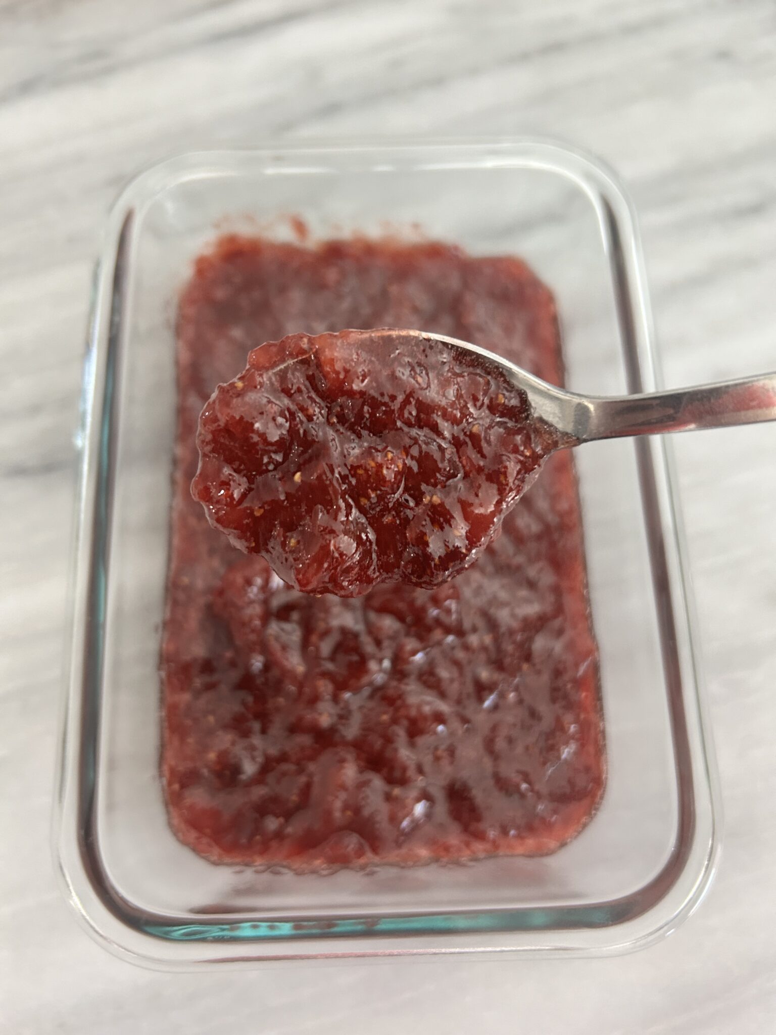 Roasted Strawberry Jam in a glass container