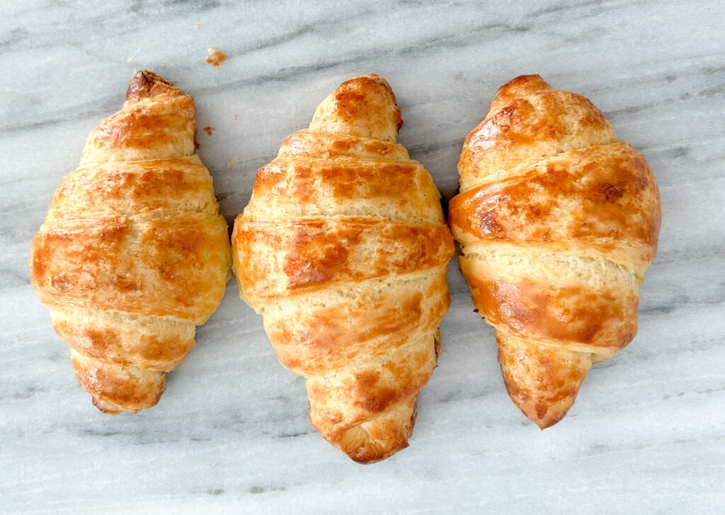 Flaky, golden gluten free croissants