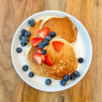 Gluten free pancakes with fresh fruit
