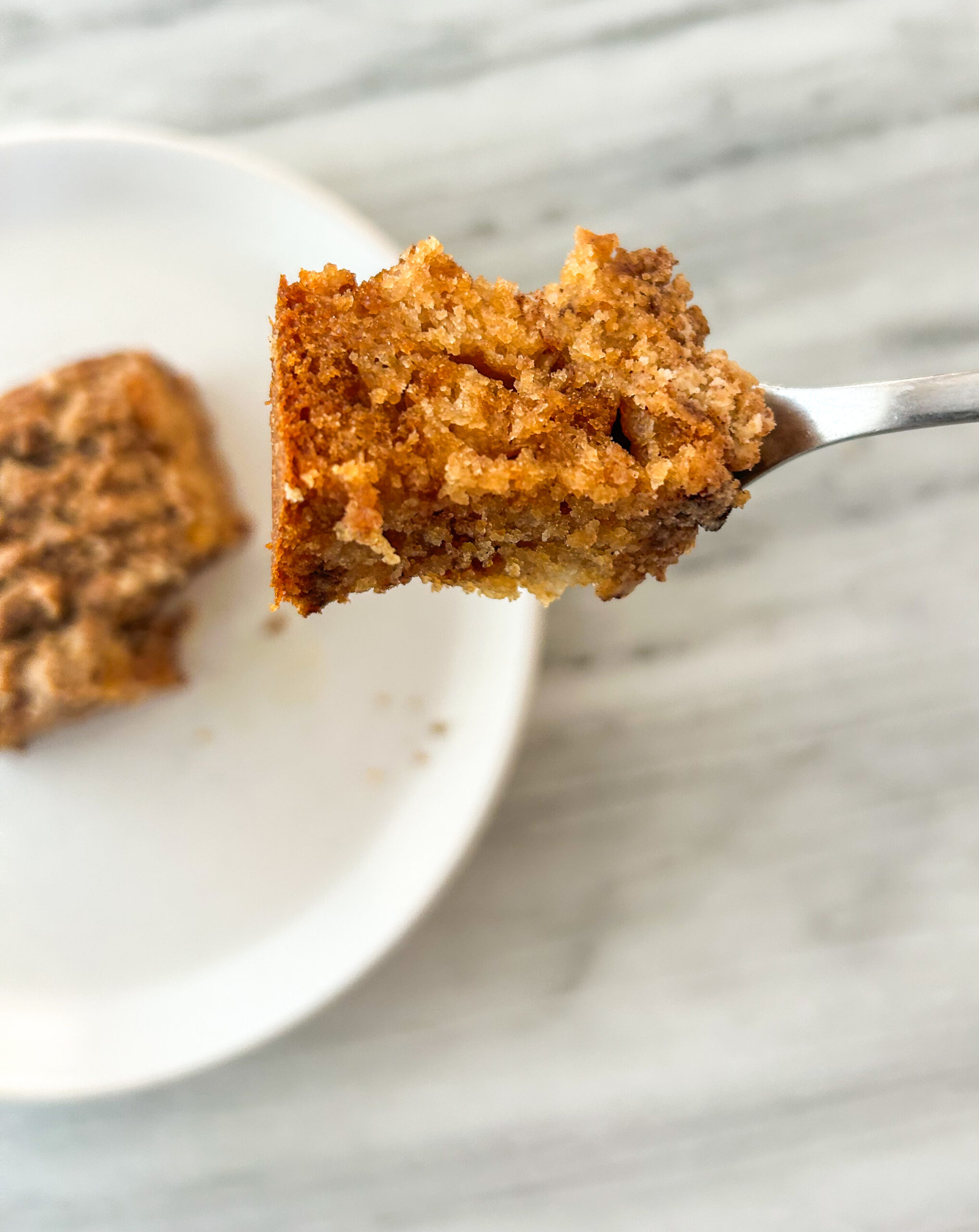 A bite of Gluten Free Cinnamon Coffee Cake