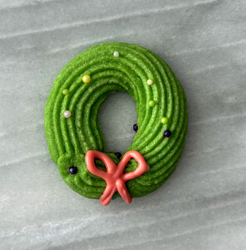 Gluten Free Piped Wreaths from Butter Cookies